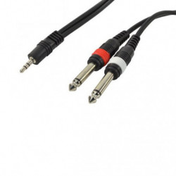 Cavo Jack Cobra 1 Jack 3,5 St.-2 Jack 6,35 Mono 1,5mt. Cl200-015