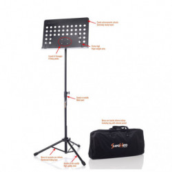 Leggio Bespeco Sh200u Tavola In Metallo Forata + Bag